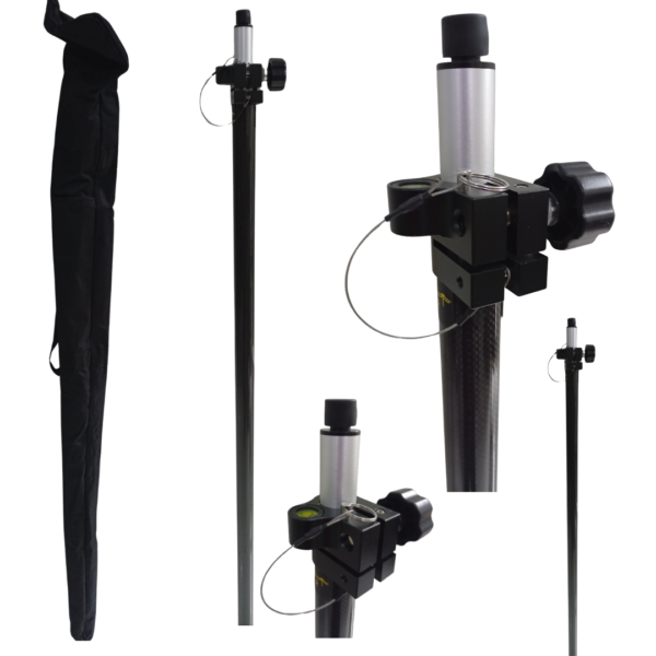 Bastón GPS GNSS RTK de Fibra de Carbono 2.20 m Compatible con Leica, Trimble, Topcon, CHCNAV y Sokkia
