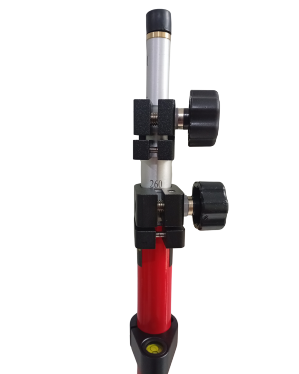 3 Bastón de Prisma Profesional 3.60m con Cierre Giratorio y Adaptador Doble