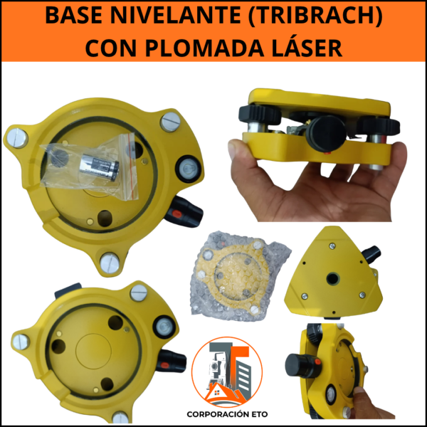 Base Nivelante Topográfica con Plomada Láser – Amarilla
